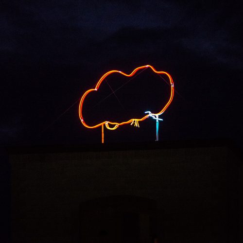 Cumulus Humilis, work in neon light at Hotel Portavaldera