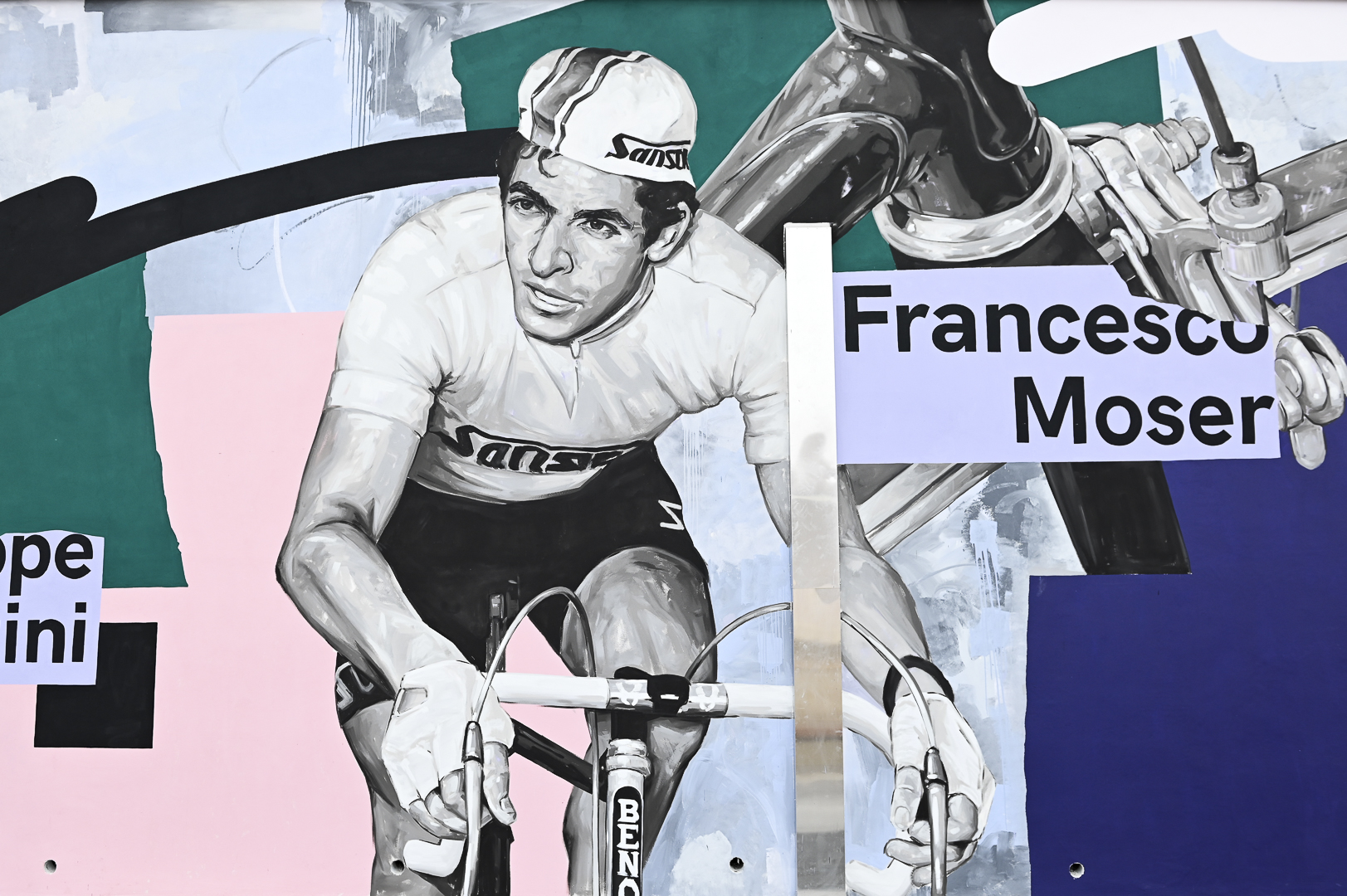 Mural dedicated to the 70th edition of Coppa Sabatini cycling race